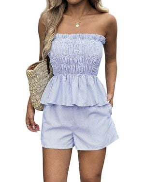 Adelin May 2Pc Top & Short Set - Blue