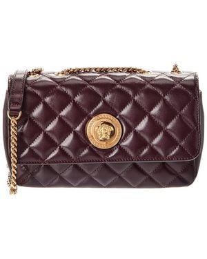 Versace La Medusa Quilted Leather Shoulder Bag - Purple