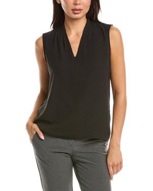 Tahari Pleated Shoulder Blouse - Black