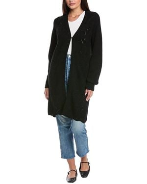 Isla Cosi Plaited Wool & Cashmere-Blend Long Cardigan - Black