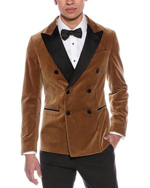 BOSS Slim Fit Velvet Suit Jacket - Brown