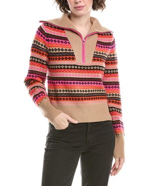 Isla Grace 1/2-Zip Cashmere Jumper - Red