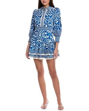 Alice + Olivia Loryn Button Ft Mini Dress - Blue