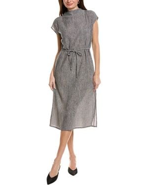 Eileen Fisher Petite Funnel Neck Dress - Grey