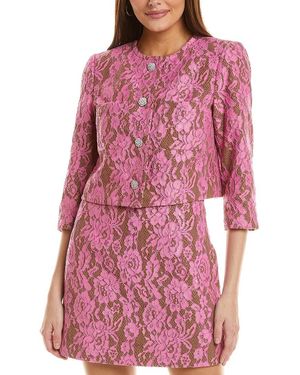 Cece Bonded Lace Jacket - Red