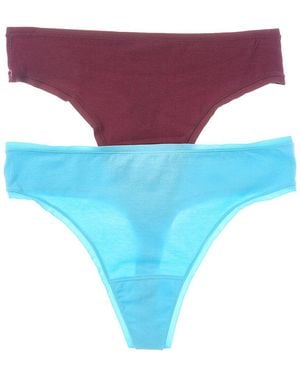 Natori 2Pk Bliss Bare Thong - Blue