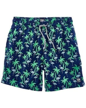 Tom & Teddy Tropics Swim Trunk - Blue