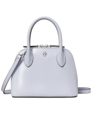 Tory Burch Emerson Patent Mini Leather Dome Satchel - White