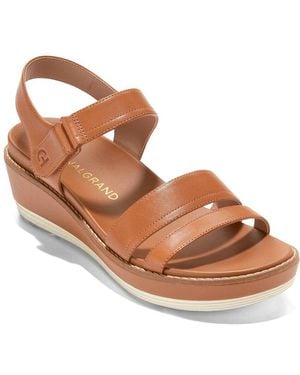 Cole Haan Og Peyton Flatform Leather Wedge Sandal - Brown