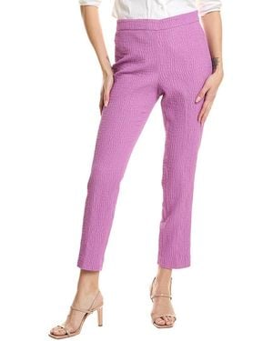 Natori Textured Cotton Jacquard Side Zip Ankle Pant - Pink