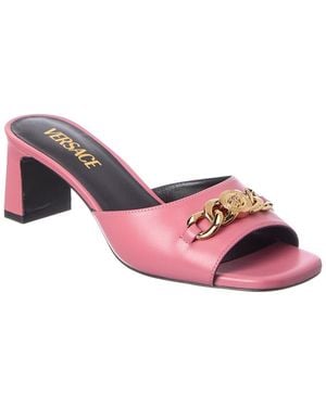 Versace Medusa Leather Sandal - Pink