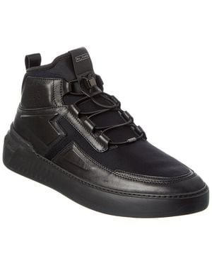 Tod's Mid Top Cassetta Leather Trainer - Black