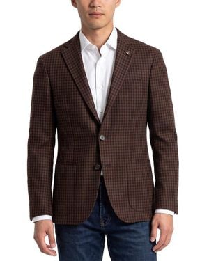 Corneliani Cc Collection Houndstooth Wool-Blend Blazer - Brown