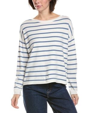 Vince Camuto Rolled Edge Stripe Sweater - Gray