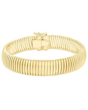 Italian Gold Over Silver 14K Cuff Bracelet - Metallic