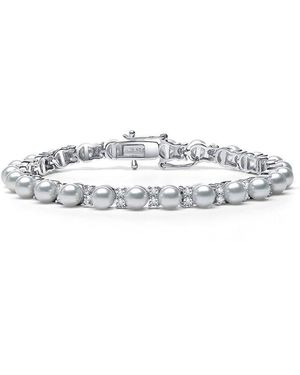 Genevive Jewelry Silver 2-5mm Pearl Bracelet Bracelet - White