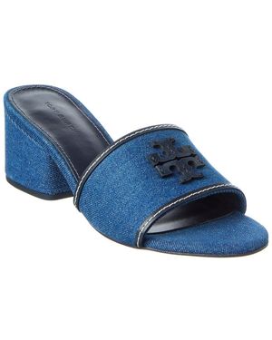 Tory Burch Everly Block Heel Denim Sandal - Blue