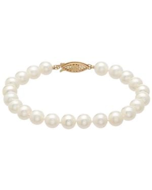 Pearls 14K 7-7.5Mm Freshwater Pearl Bracelet - White
