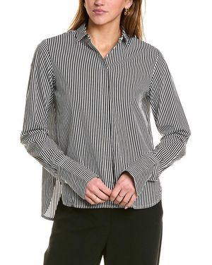 Theo the Label Larisa Striped Shirt - Gray