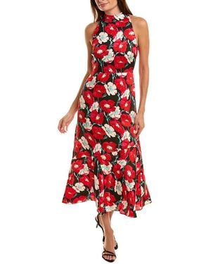 Sam Edelman Floral High Neck Maxi Dress - Red