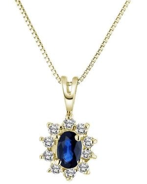 LEVARON 14K 0.35 Ct. Tw. Diamond & Sapphire Necklace - White