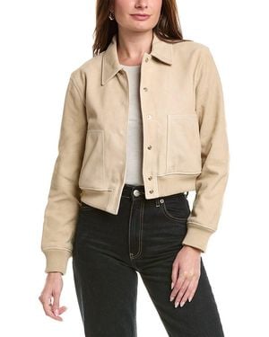 Hudson Jeans Suede Bomber Jacket - Natural