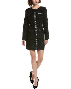 Pascale La Mode Tweed Fitted Formal Dress - Black