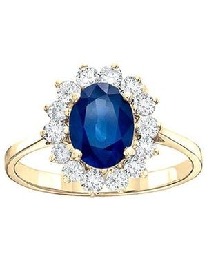 LEVARON 14K 1.77 Ct. Tw. Diamond & Sapphire Cocktail Ring - Blue