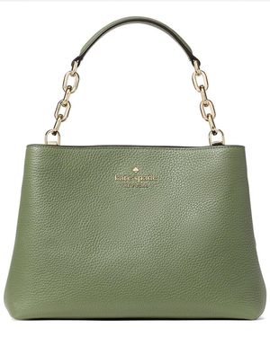Kate Spade Aubrey Pebbled Leather Chain Top Handle Satchel - Green