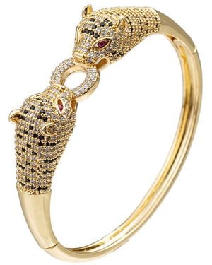 Eye Candy LA Cz Double Tiger Cuff Bracelet - Metallic