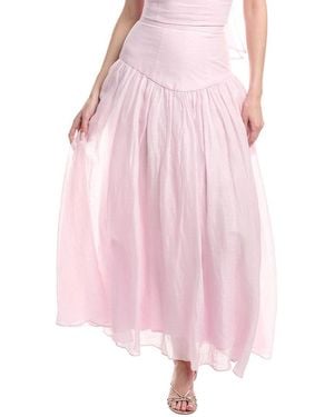 Bardot Amorette Ramie Midi Skirt - Pink