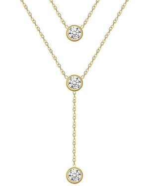 Liv Oliver 18k Plated 2.75 Ct. Tw. Cz Necklace - Metallic