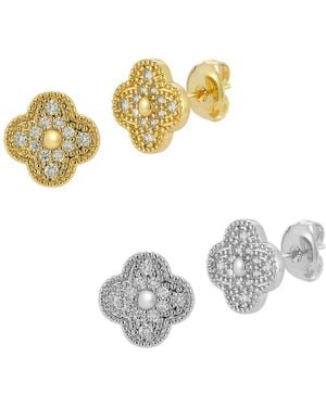 Glaze Jewelry Plated Cz Earrings - Metallic