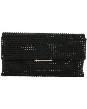 Badgley Mischka Jayden Crystal Envelope Clutch - Black