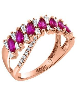 Effy Fine Jewelry 14K Rose 1.62 Ct. Tw. Diamond & Ruby Ring - Pink