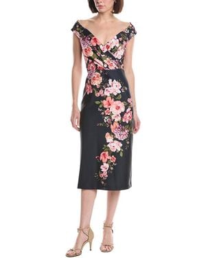 Eliza J Sleeveless Printed Midi Dress - Red
