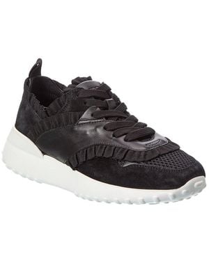 Tod's Mesh & Leather Sneaker - Black