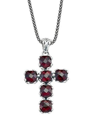 Samuel B. 3.50 Ct. Tw. Garnet Pendant - White