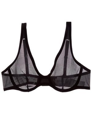 Wolford Bonded To Tulle Unlined Plunge Bra - Black