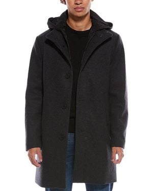 Kenneth Cole Wool-Blend Melton Coat - Black