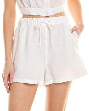 Onia Air Linen-blend Elastic Drawstring Short - White