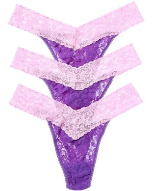 Hanky Panky 3Pk Colorplay Original Thong - Purple