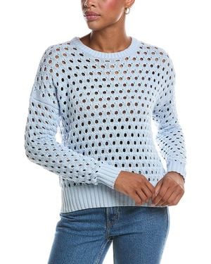 Autumn Cashmere Mesh Crewneck Jumper - Blue