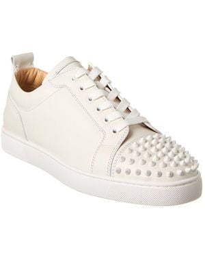 Christian Louboutin Louis Junior Spikes Leather Sneaker - White