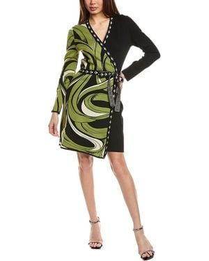 DIANE VON FURSTENBERG クレープデシン ミニシャツワンピース DIANE VON FURSTENBERG クレープデシン ミニシャツワンピース