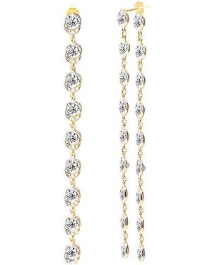 Gabi Rielle 14K Over Cz Front-Back Drop Earrings - White