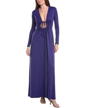 Susana Monaco Centre Gathered Tie Dress - Purple