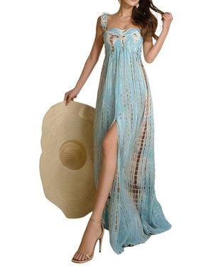 Linda Charm Midi Dress - Blue