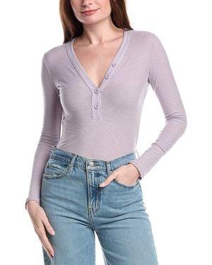 James Perse Jersey Henley Top - Purple