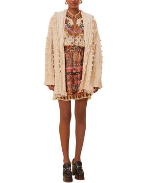 FARM Rio Khaki Braided Knit Cardigan - Natural